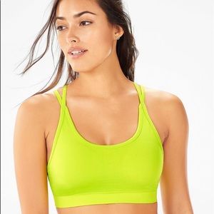 NWT FABLETICS Jana Seamless Sports Bra, M, Citron